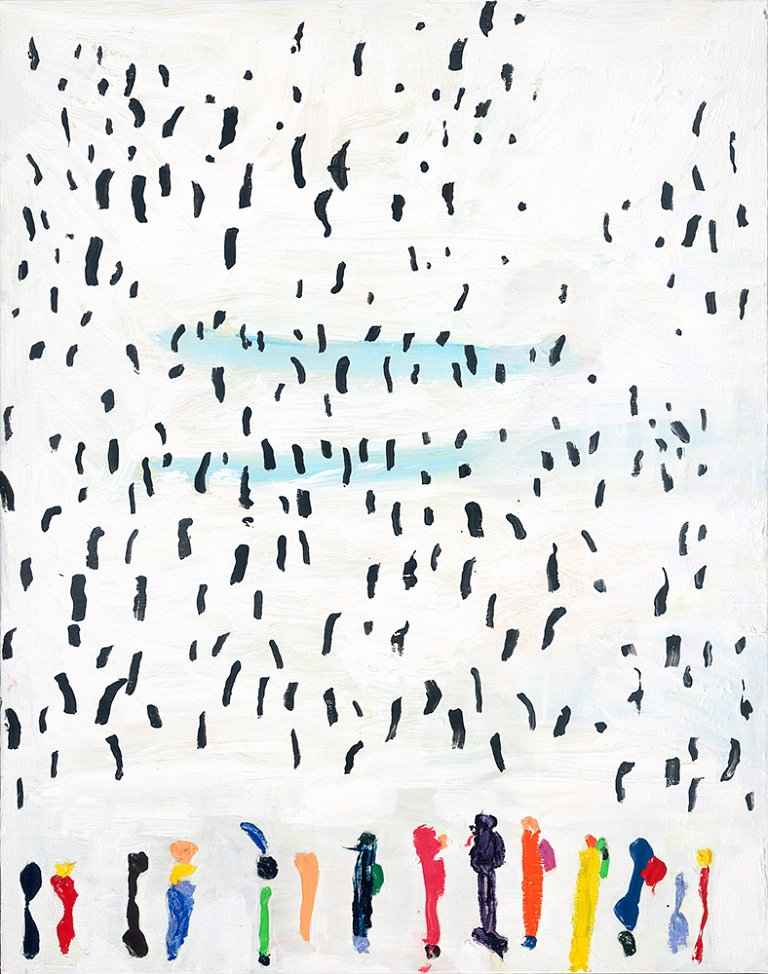 <p><em><strong>Penguins and people III</strong></em>, 2015, oil on linen, 122 x 97 cm</p>