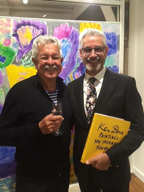<p>Ken Done and Trevor Harvey at the exhibition opening.</p>